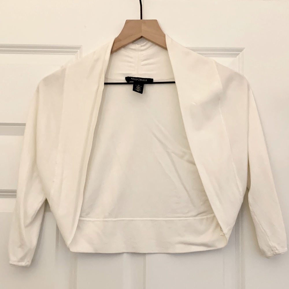 White House Black Market Cream Shrug sz Med.